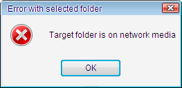 Dropbox. Target folder is on network media